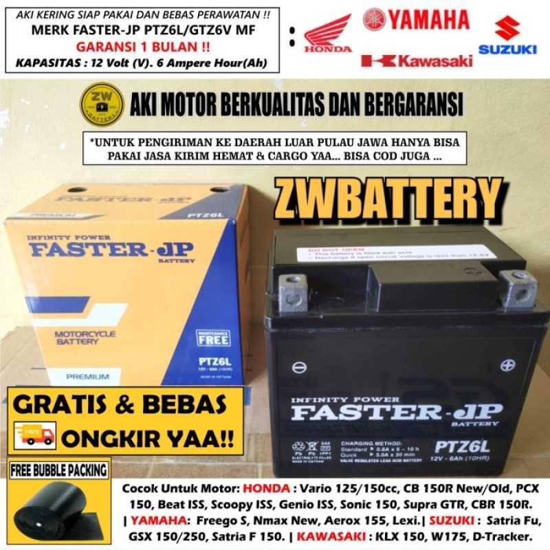 Promo Aki motor Honda CBR150R, Vario 125, Vario 150 GTZ7S MF 12v 7ah