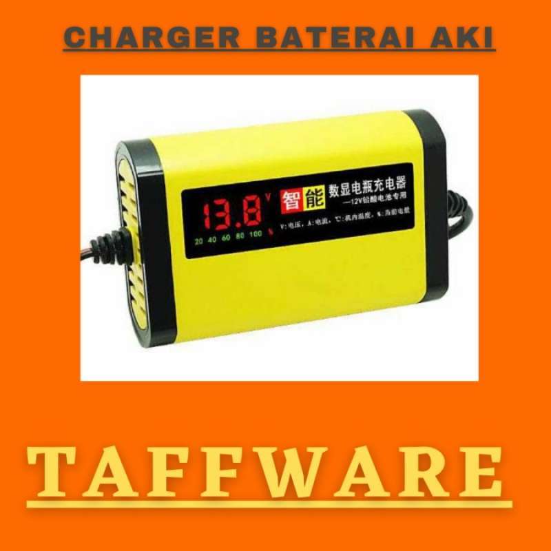 Promo Alat Cas Aki Charger Baterai Aki Motor Mobil 12V 2A Lcd Display