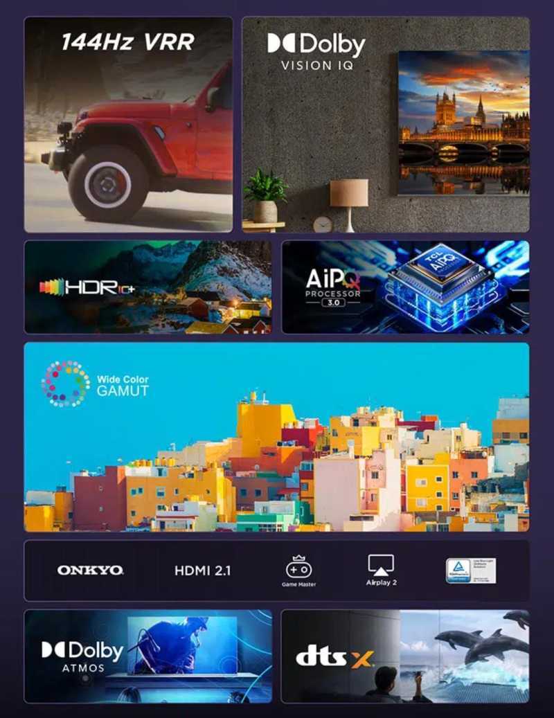 Jual TCL 98P745 GOOGLE TV 4K UHD WIDE COLOR GAMUT 144HZ VRR 98 INCH di ...