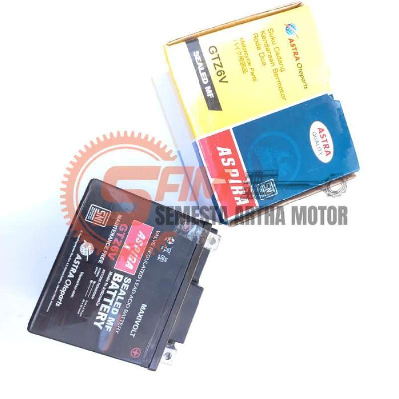 Jual Accu Kering Aspira GTZ6V 12V 5Ah MF Aki Motor Bebek Matic Sport di