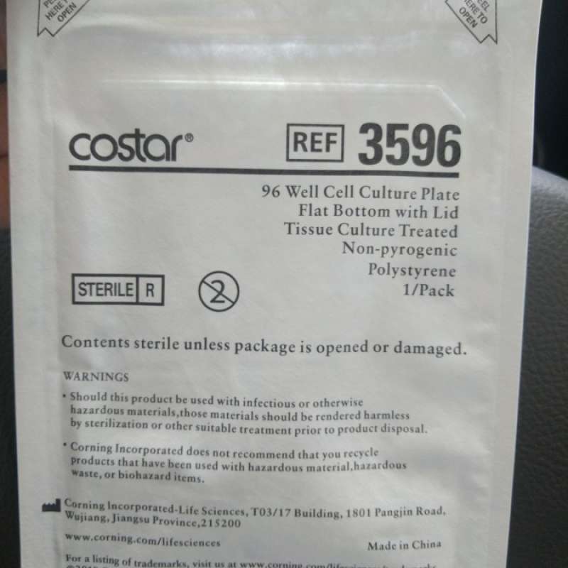Promo Corning Costar 96 Well Plate 3596 Culture Flat Bottom Microplate