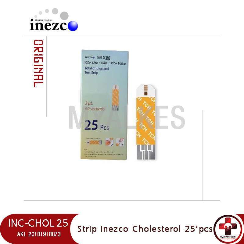 Jual inezco total cholesterol test strip isi 25 box di seller myalkes