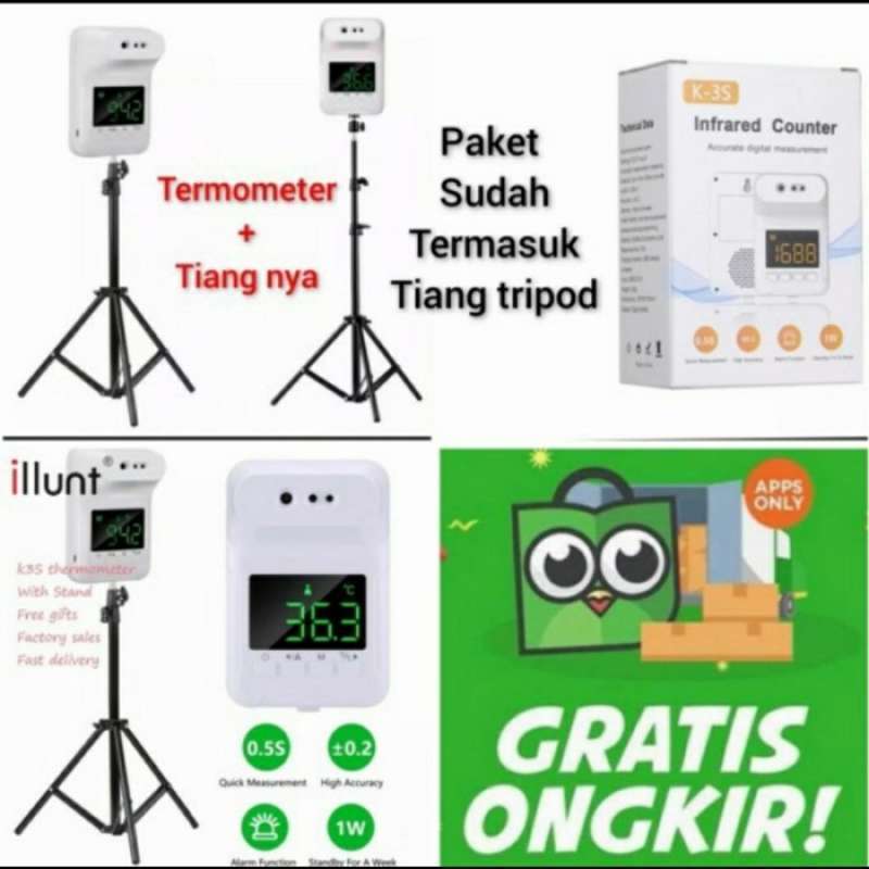 Promo THERMOMETER DIGITAL INFRARED TERMOMETER OTOMATIS CEK SUHU BADAN