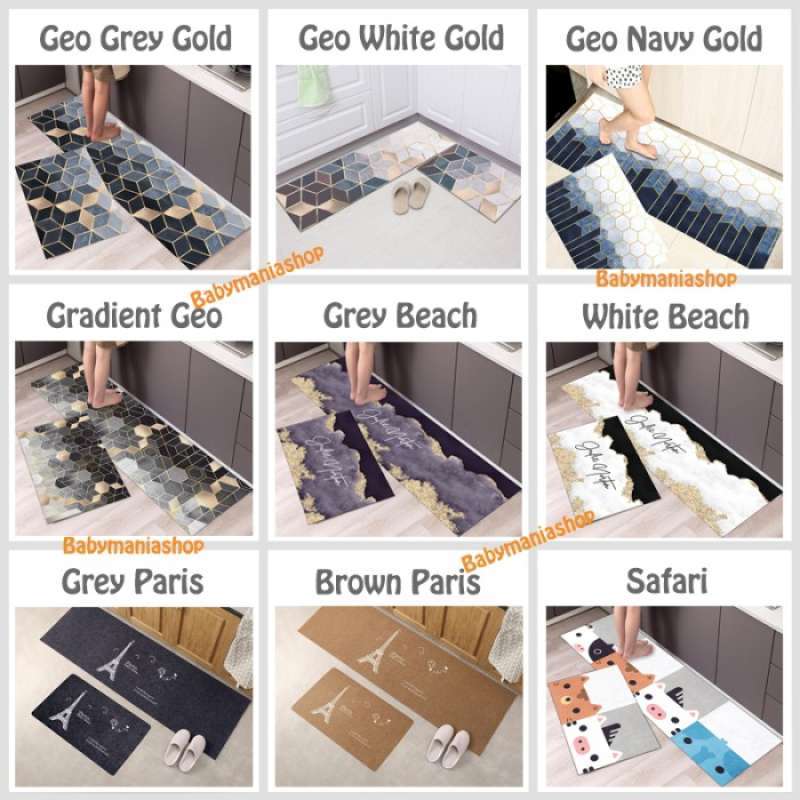Promo SALE KESET DAPUR 2IN1 NEW MODEL AESTHETIC KITCHEN MAT ANTI SLIP