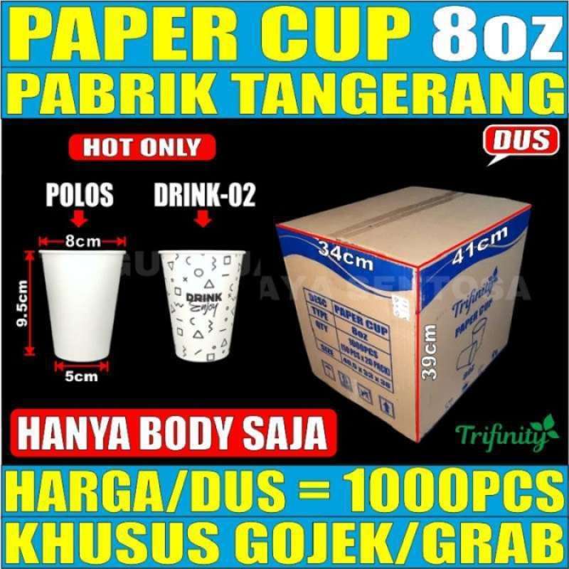 Promo Paper cup 8oz Per Dus gelas kopi kertas tahan panas murah Diskon ...