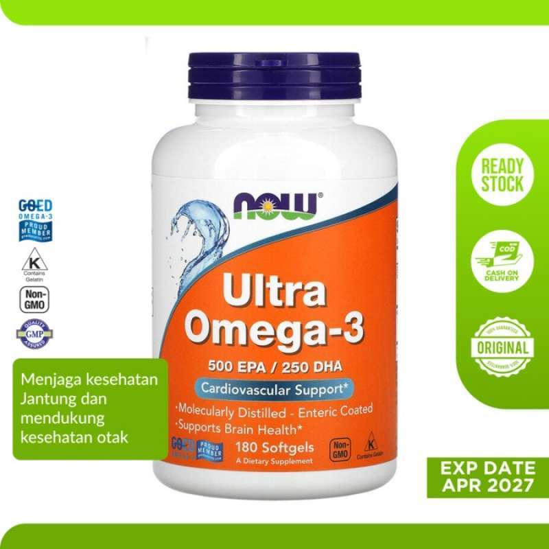 Promo Vitamin Ultra Omega 3 500 EPA 250 DHA Now 180 Kapsul Softgels ...