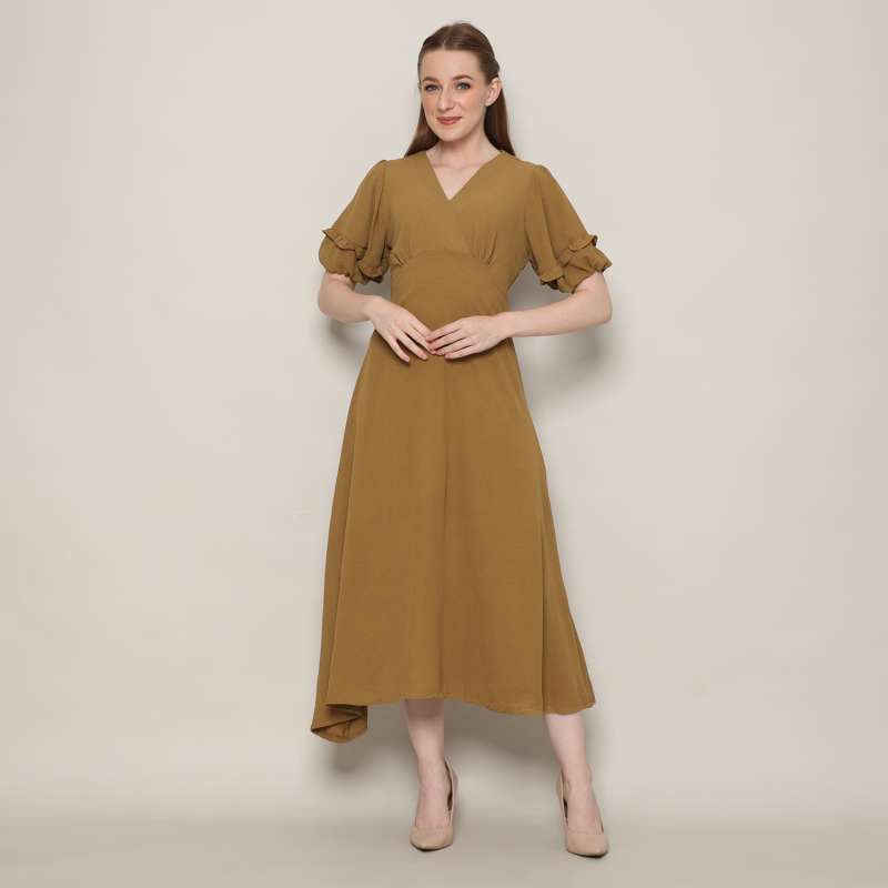 midi dress polos terbaru 2025 Promo 25009 baju polos merah dress pesta mewah elegan kondangan wanita kekinian midi dress korean style fit body terbaru 2025
