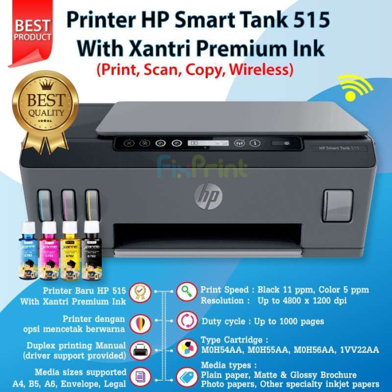 Promo HP Smart Tank 515 Wireless All-in-One HP515 Print Scan Copy WiFi ...