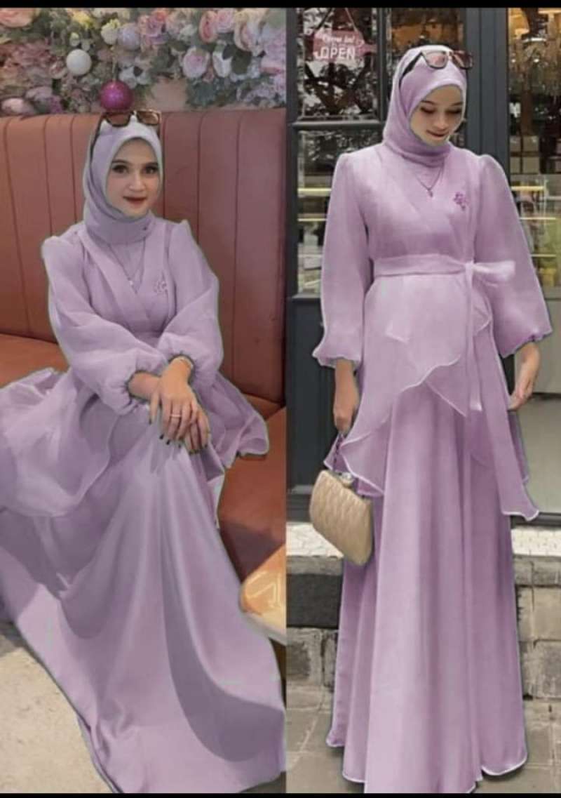 Promo Terbaik Maxi Organza Dress Wanita Muslim Polos Elegan Mewah amora Sale Diskon 35 Di Seller Janaka Store Kramat Kota Jakarta Pusat Blibli