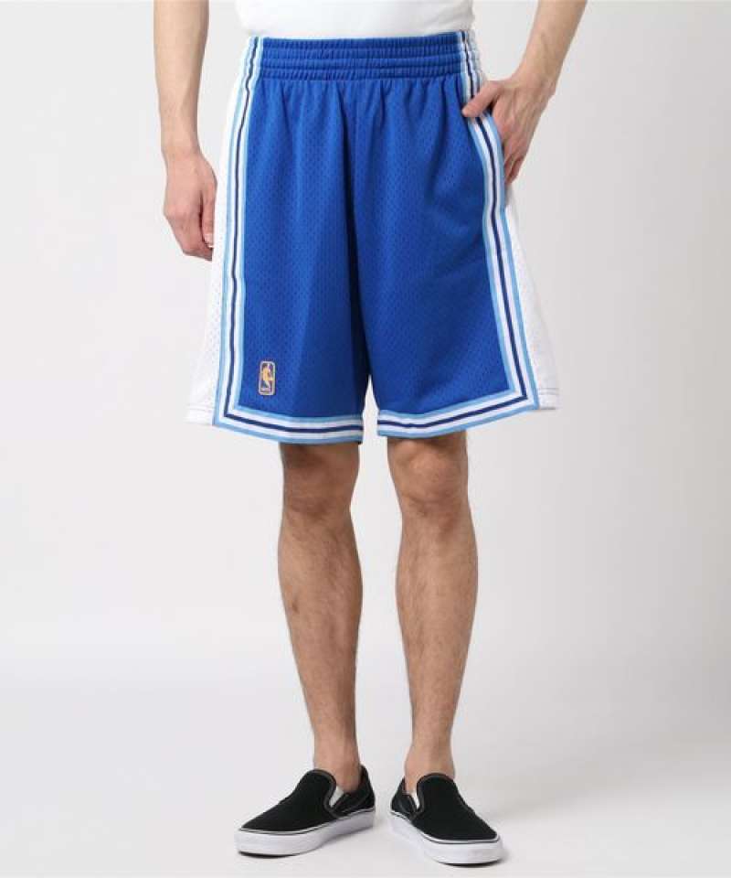 Mitchell Ness Unisex Basketball Los Angeles Lakers Short 95-96 Celana  Basket Pria/Wanita [SMSHGS18030-LALROYA96]