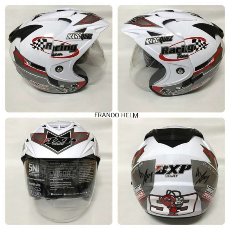 Promo Terbaik Helm Motor Half Face Jp 7 Sni Dewasa Motif (double Visor