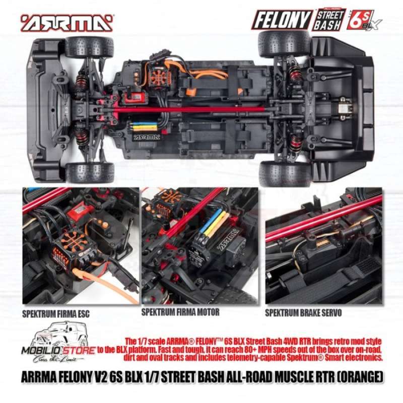 Arrma Felony 6S BLX 1/7 Street Bash All Road RTR Black - Negozio Di - Foto 4