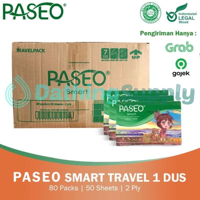 Promo (khusus Gojek/grab) Tissue Paseo Smart Travel Pack - 1 Dus 80pack ...