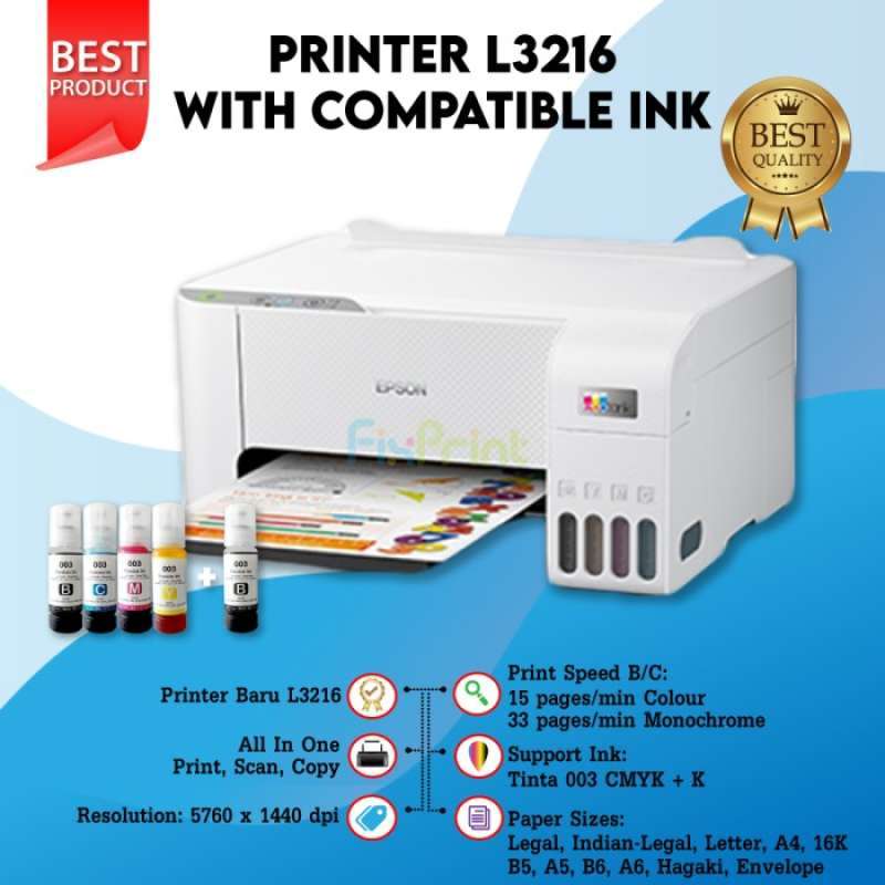 Promo L3210 L3216 Ecotank All In One Ink Tank Printer Diskon 23% Di ...