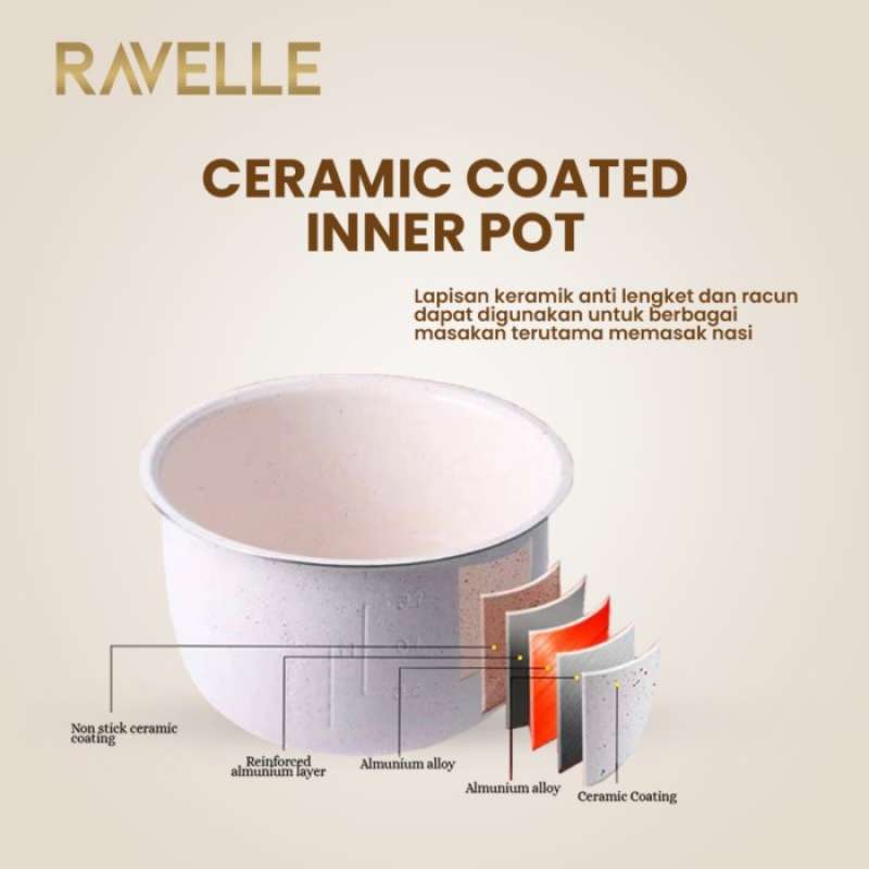 Promo Ravelle Digital Rice Cooker Low Carbo 3 Liter penanak Nasi Low