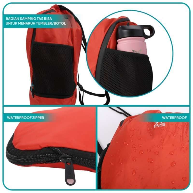 Jual Elfs Active Foldable String Bag 25l Tas Serut Anti Air Taslan ...