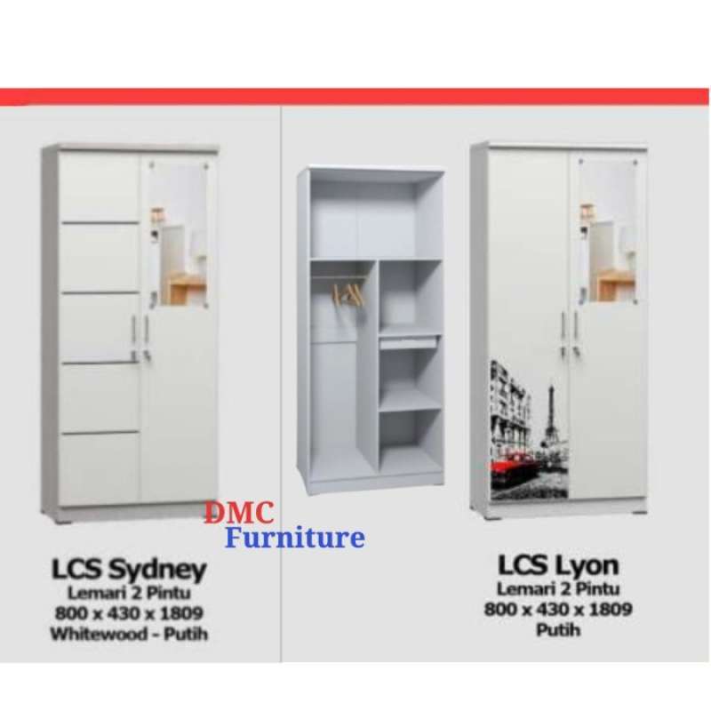 Promo Lemari Baju 2 Pintu Putih Lemari Pakaian 2 Pintu Lemari Murah 2