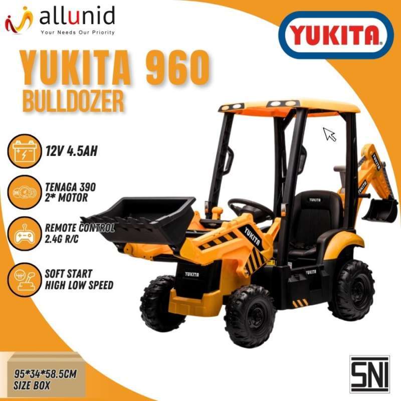 Promo Maenan Anak Mobil Aki Truk Garpu Yukita 960 Forklift Buldozer