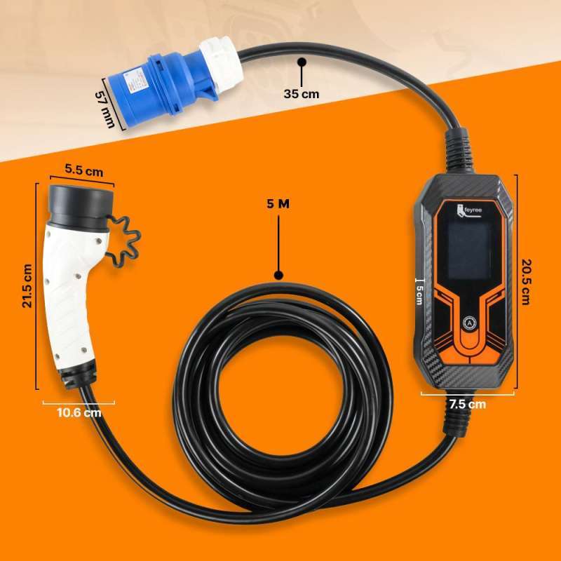 Jual Feyree Charger Mobil Listrik Portable Ev 32a 7kw Cee To Type 2 Iec ...
