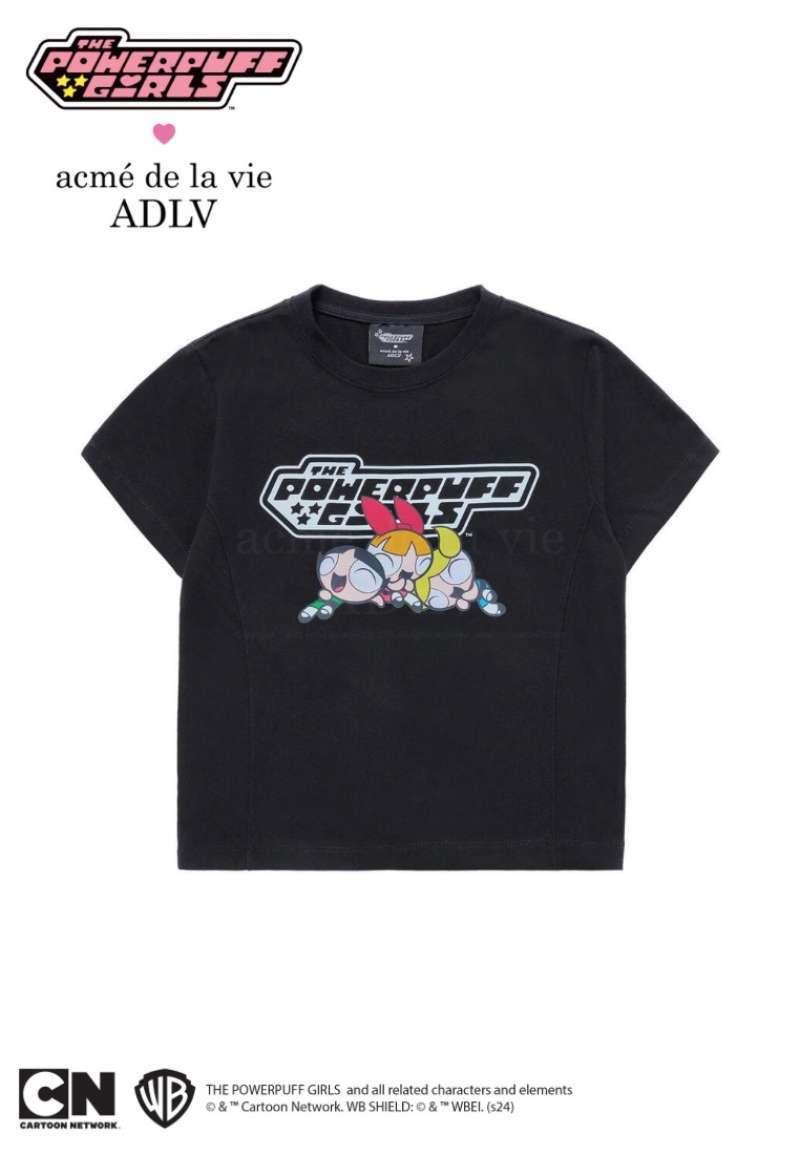 Tシャツ・カットソー [ADLV]The Powerpuff Girls gradient curlylogo crop t-shirts ADLV x THE POWERPUFF GIRLS GRADIENT CURLY LOGO CROP T-SHIRT