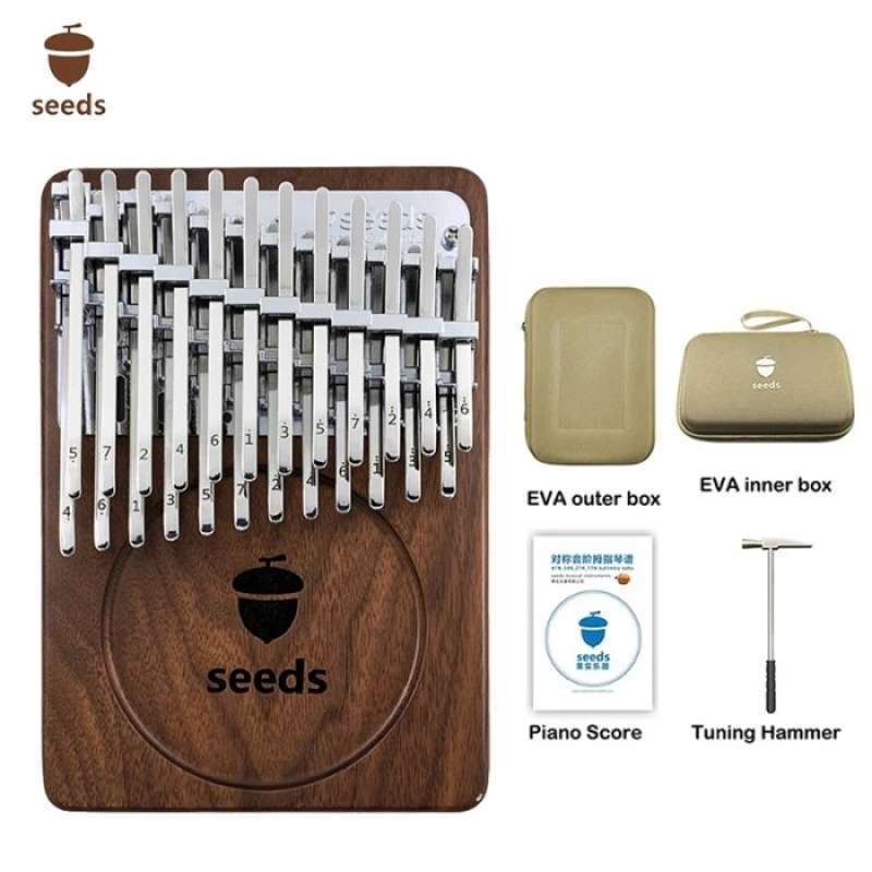 seedsカリンバ24キー親指ピアノ初心者セット2段式BlackWalnut Amazon