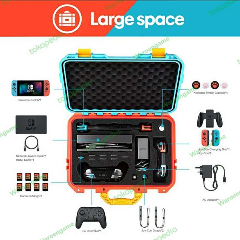 Jual Devaso Waterproof Nintendo Switch V1/ V2 / Oled Hard Case All In ...