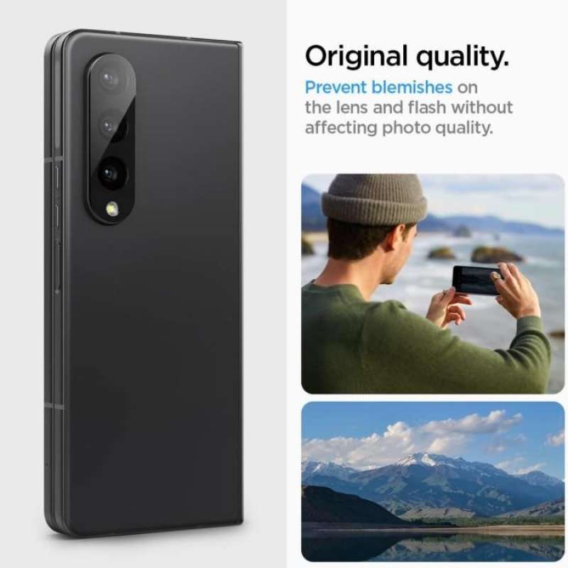Spigen Galaxy Z Fold 4 Camera Lens Glas.tR Optik (2Pack) - Black AGL05428