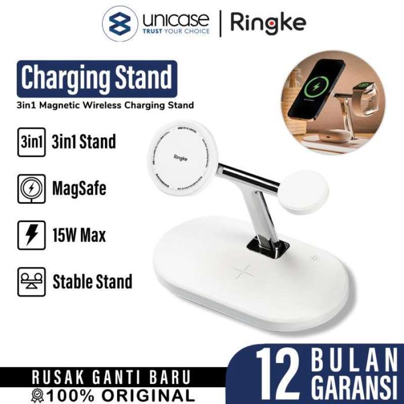 Ringke 3 in 1 Magnetic Wireless Charging Stand - White SD763S01RS
