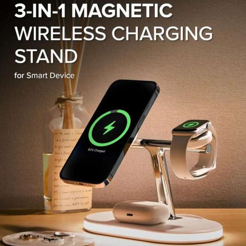 Ringke 3 in 1 Magnetic Wireless Charging Stand - White SD763S01RS