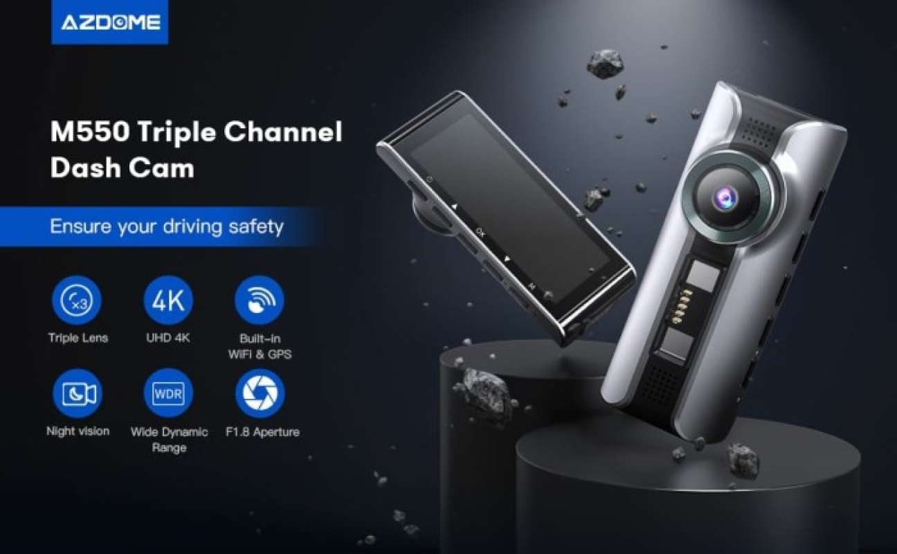 AZDOME M550 Pro 4K Çift Kameralı Araç Kamerası WiFi GPS Gece Görüşü Park Modu Tü