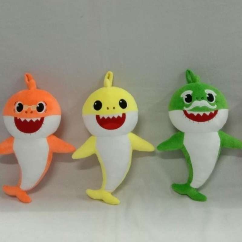 Jual Baby Shark Mommy Shark Daddy Shark Plush Toys Cute Doll - Merah