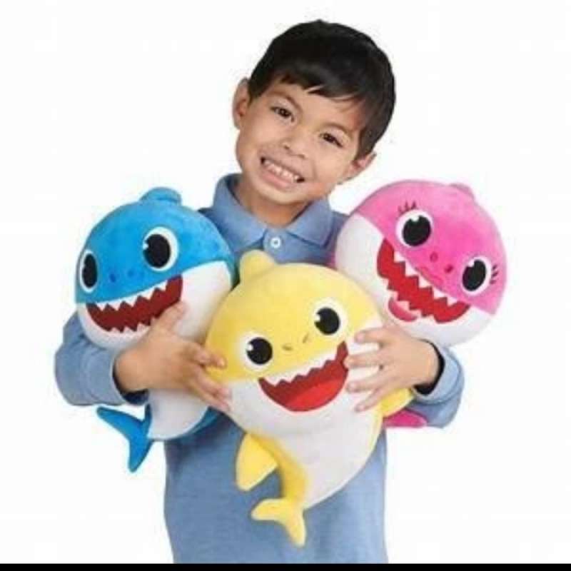 Jual Baby Shark Mommy Shark Daddy Shark Plush Toys Cute Doll - Merah