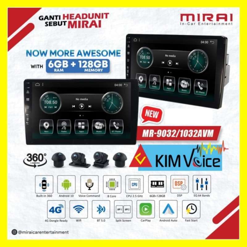 Promo Head Unit Android Mirai Mr 9032-1032 Avm Ram 6/128gb + Kamera 360 ...
