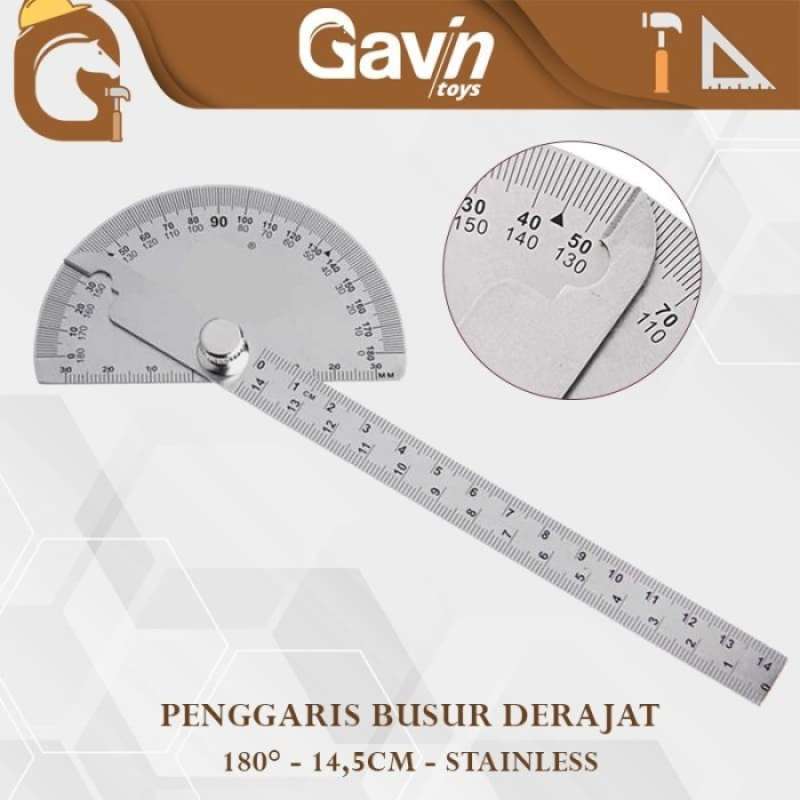Jual Penggaris Busur 180 Derajat Penggaris Drajat Sudut Angle Ruler 14 ...