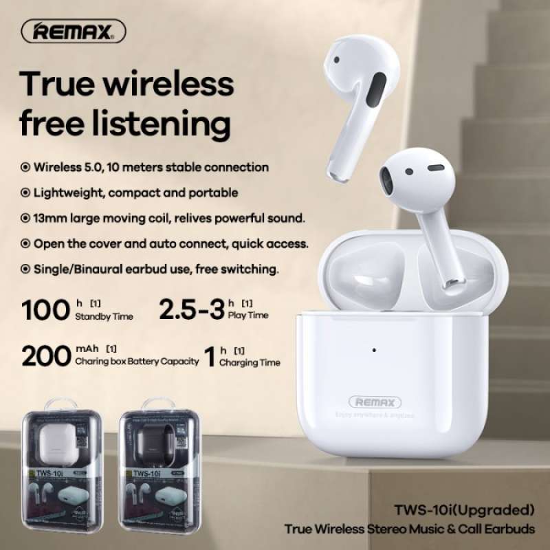 Promo Remax Earphone True Wireless Stereo Music Bluetooth Earbuds Tws ...