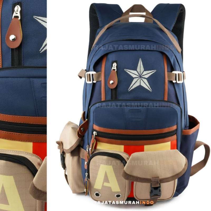 RTM Backpack Travel Backpack Superhero Surprise Backpack Casual Fashion  Student Computer Bag Captain America School Bag for Men and Women Ransel A