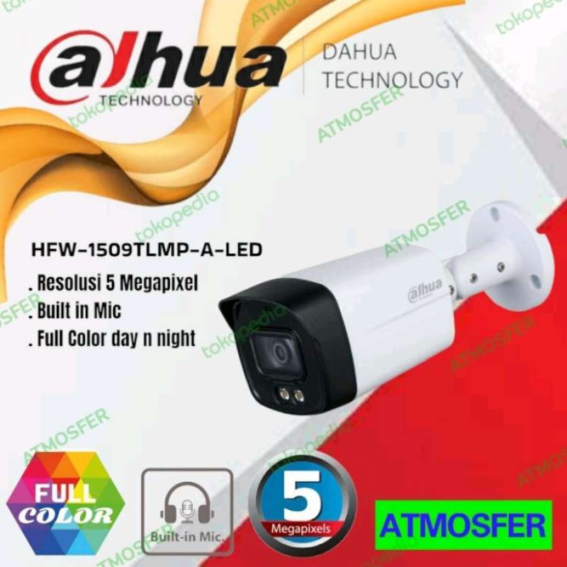 Promo Cctv 5mp Full Color + Mic Hfw1509tlmp-a-led 24 Jam Berwarna ...