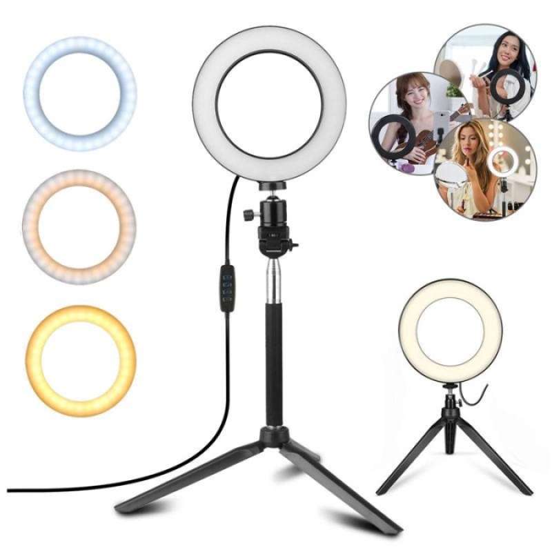 Jual Led Mini 16 Cm Ringlight Bicolour | Paket Dengan Mini Stand Di ...