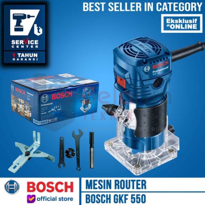 Promo Promo- Bosch Mesin Router Profil Kayu Gkf 550 Wood Trimmer 1/4 ...