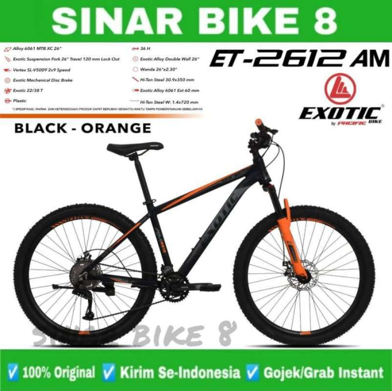 PROMO SEPEDAUNG 27 5 INCH MTB EXOTIC ET 2612 AM ALLOY 2X9 SPEED DISC BRAKE