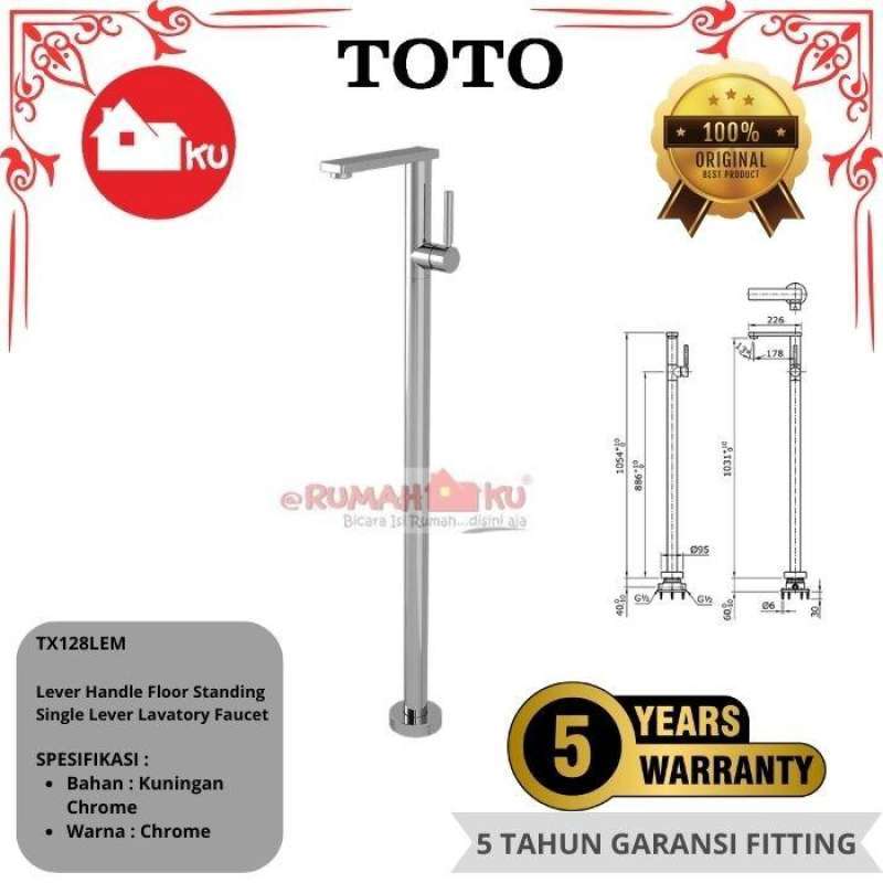 Jual Kran Wastafel Floor Standing Toto Tx128lem Lever Handle Single