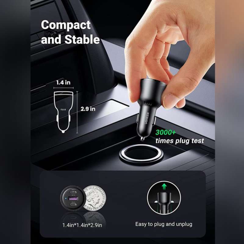 UGREEN Car Charger 24W 1A 1C - Space Gray CD130 30780