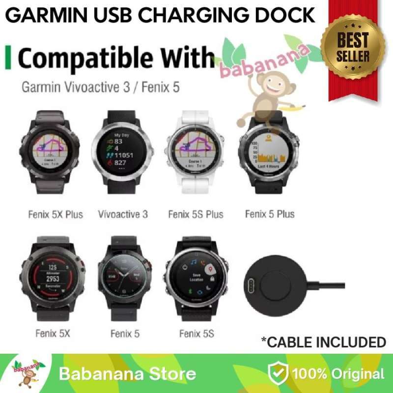 Charging Docking Garmin Fenix Venu Viviactive Quatix Kable Cable
