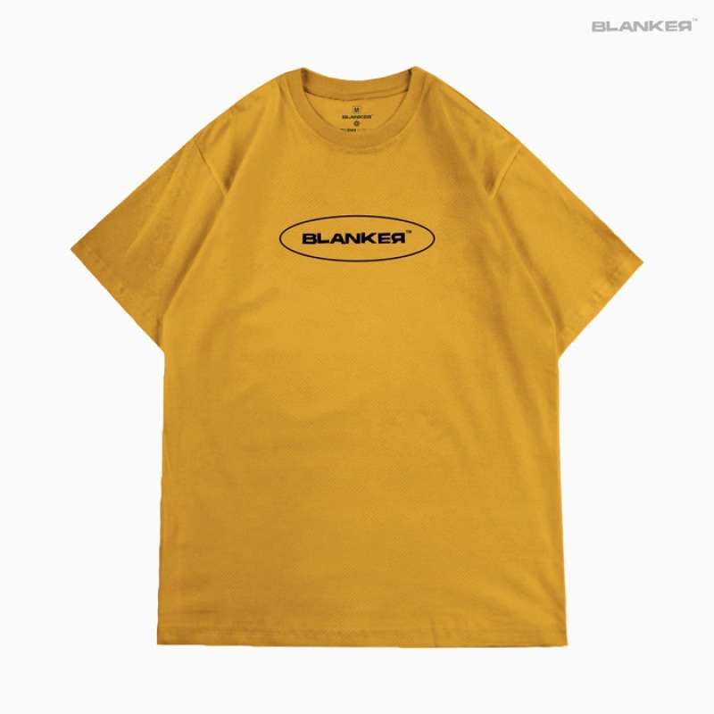 Jual Blanker Tshirt / Basic Logo / Mustard / Kaos Cotton Combed 24s