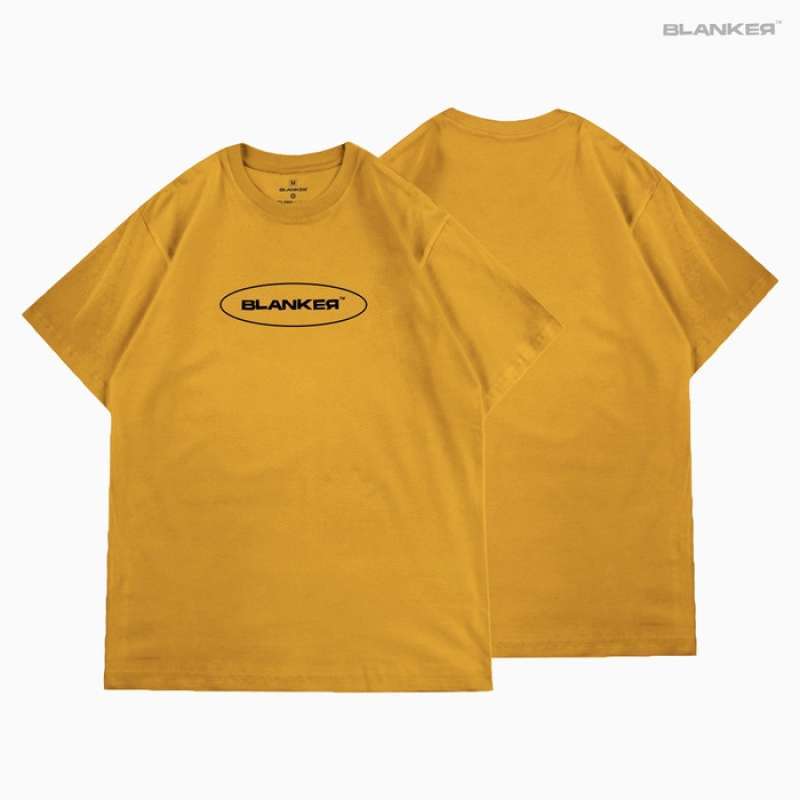 Jual Blanker Tshirt / Basic Logo / Mustard / Kaos Cotton Combed 24s