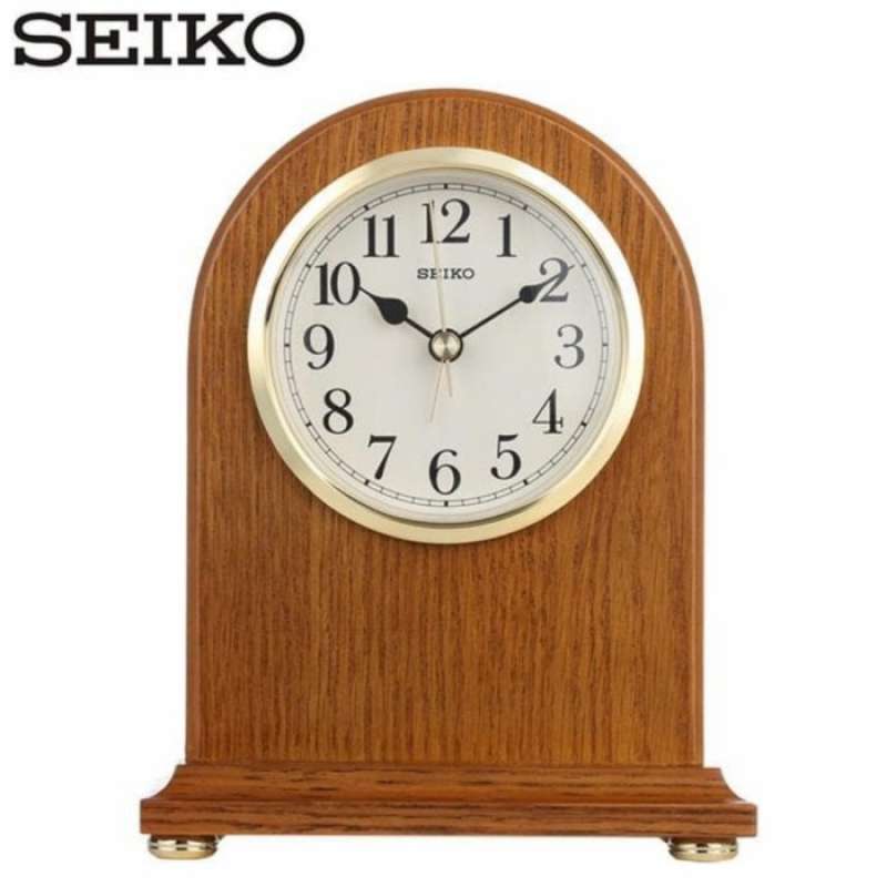 Seiko QXE031B Orologio Da Tavolo In Rovere: Quadrante Bianco, Sveglia Analogica