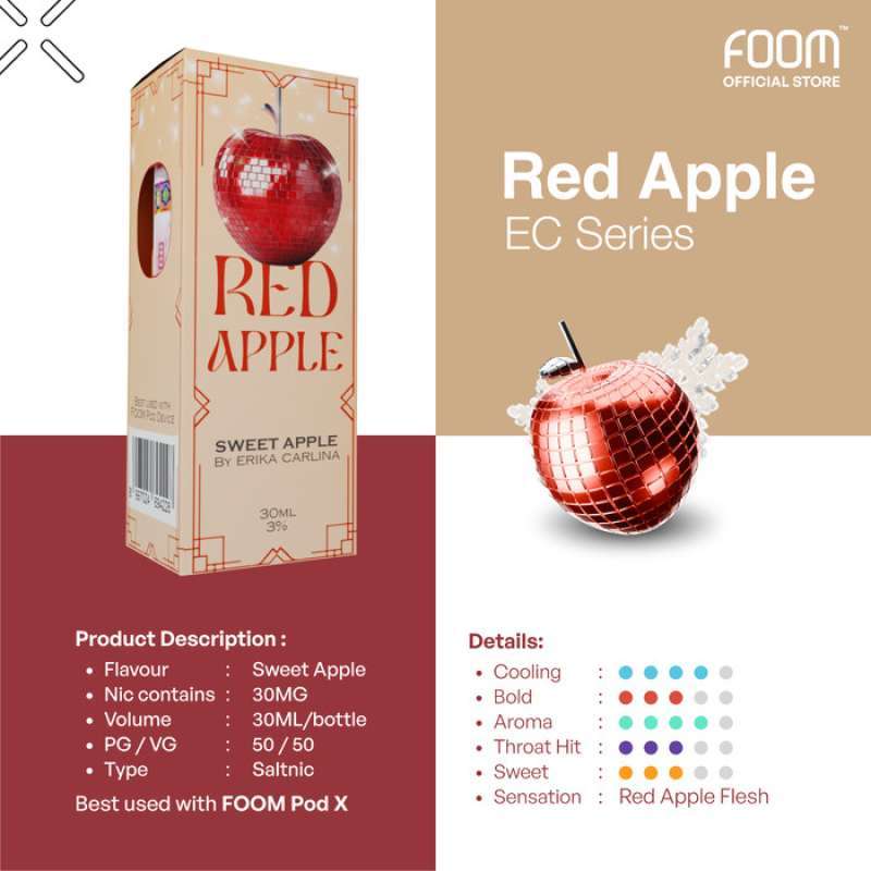 Liquid Foom X Erika Carlina foom Red Apple 30 mL