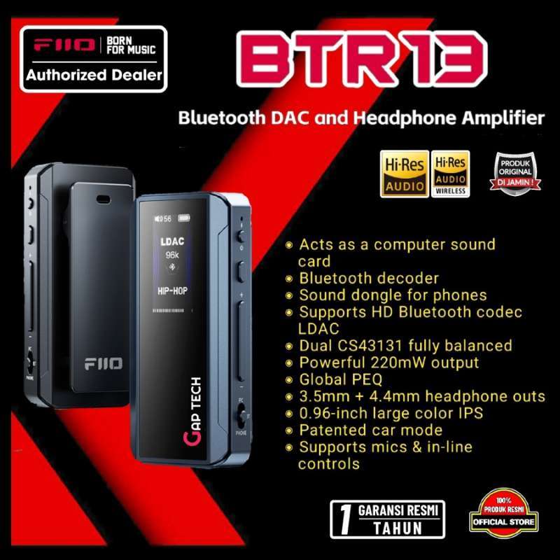 Jual Fiio Btr13 Btr 13 Portable Bluetooth Dac And Headphone