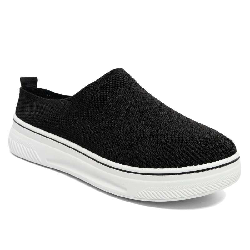 Kevin Sepatu Sandal Wanita Mules Sneakers Slip On Flyknit 579-004 Hitam