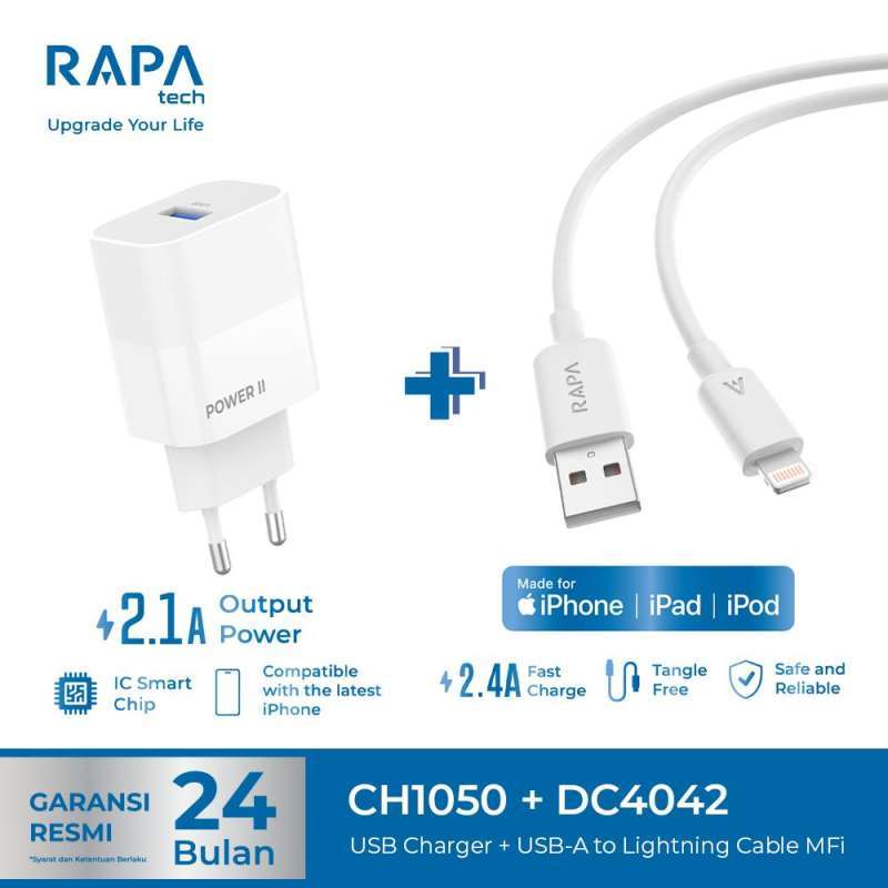 Jual Rapa Tech Power Ii Charger iPhone Mfi 20w/10w Di Seller Rapatech ...